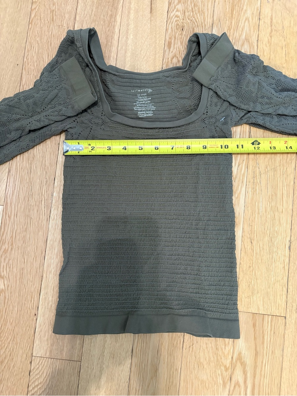 Free People So Many Likes Carbon Long Sleeve Top XS/S NWT Elevated Basics Boho - Picture 6 of 6